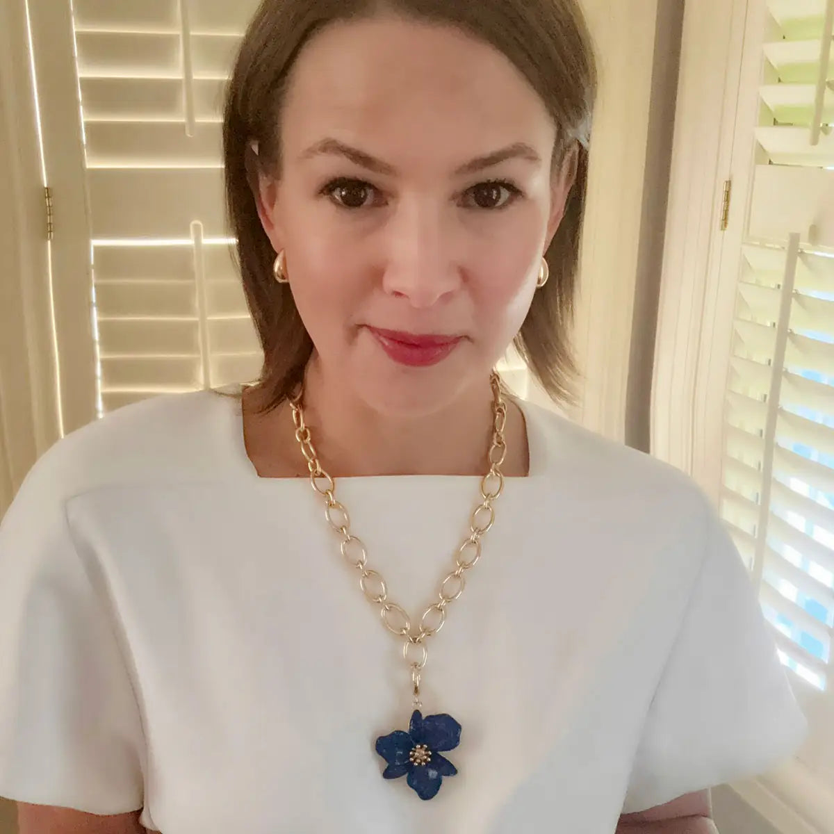 Connor Oval Linked Necklace in Shiny Gold