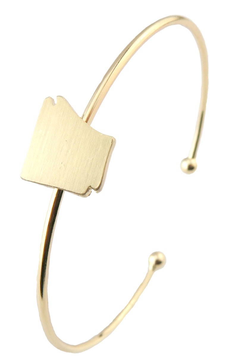 Arkansas State Map Wire Cuff Bracelet