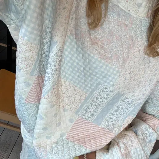 Shades of Blue Pastel Mock Neck Sweatshirt