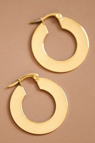 18k Waterproof Non-tarnish Stainless Steel Hoops