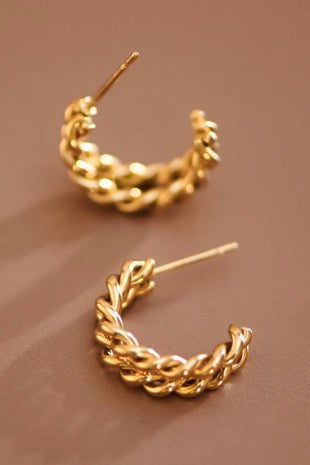 18k Waterproof Non-tarnish Stainless Steel Hoops