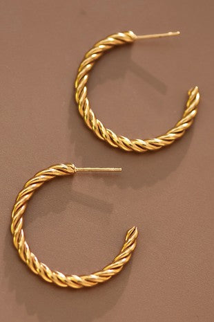 18k Waterproof Non-tarnish Stainless Steel Hoops
