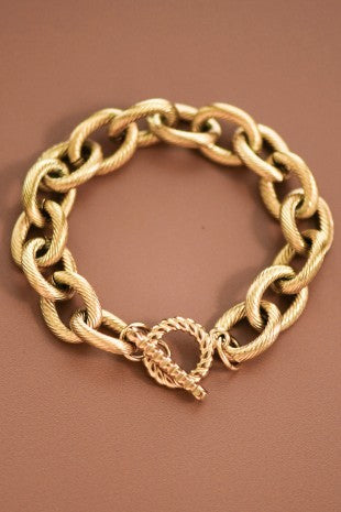 18k Gold Non-tarnish Chunky Chain Link Bracelet