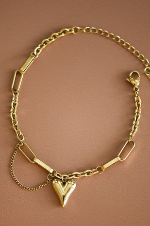 Multi Chain Heart Bracelet