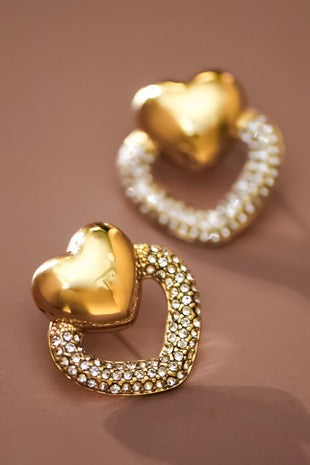 Diamond Heart Studs