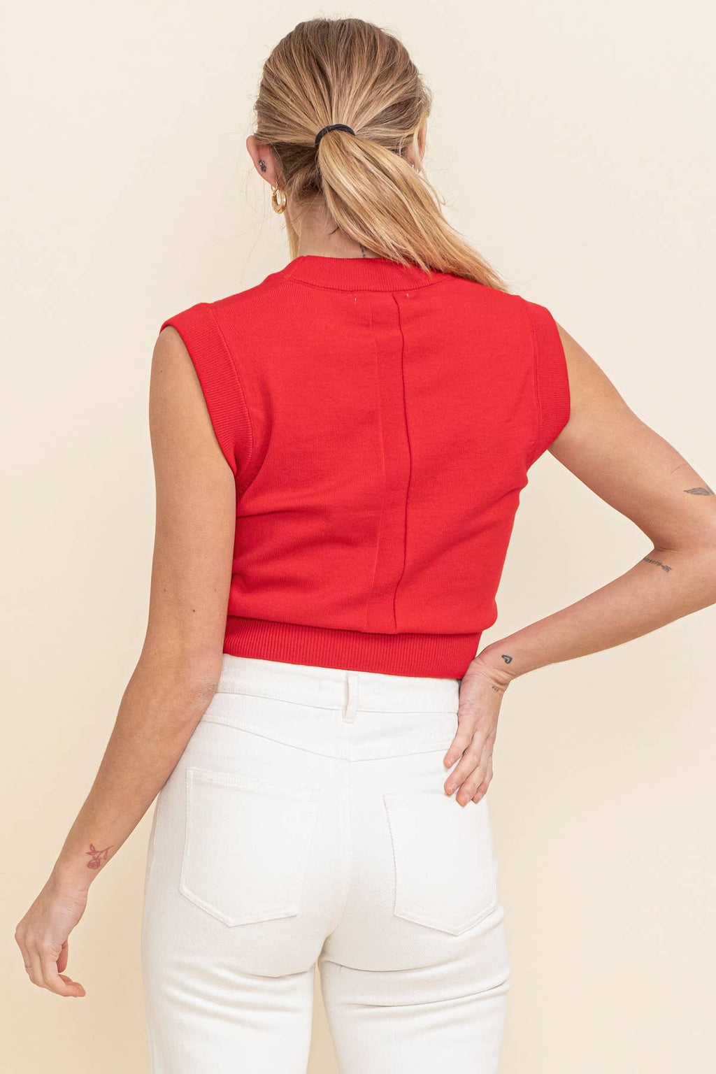Women's Rib Neck Knit Sweater
