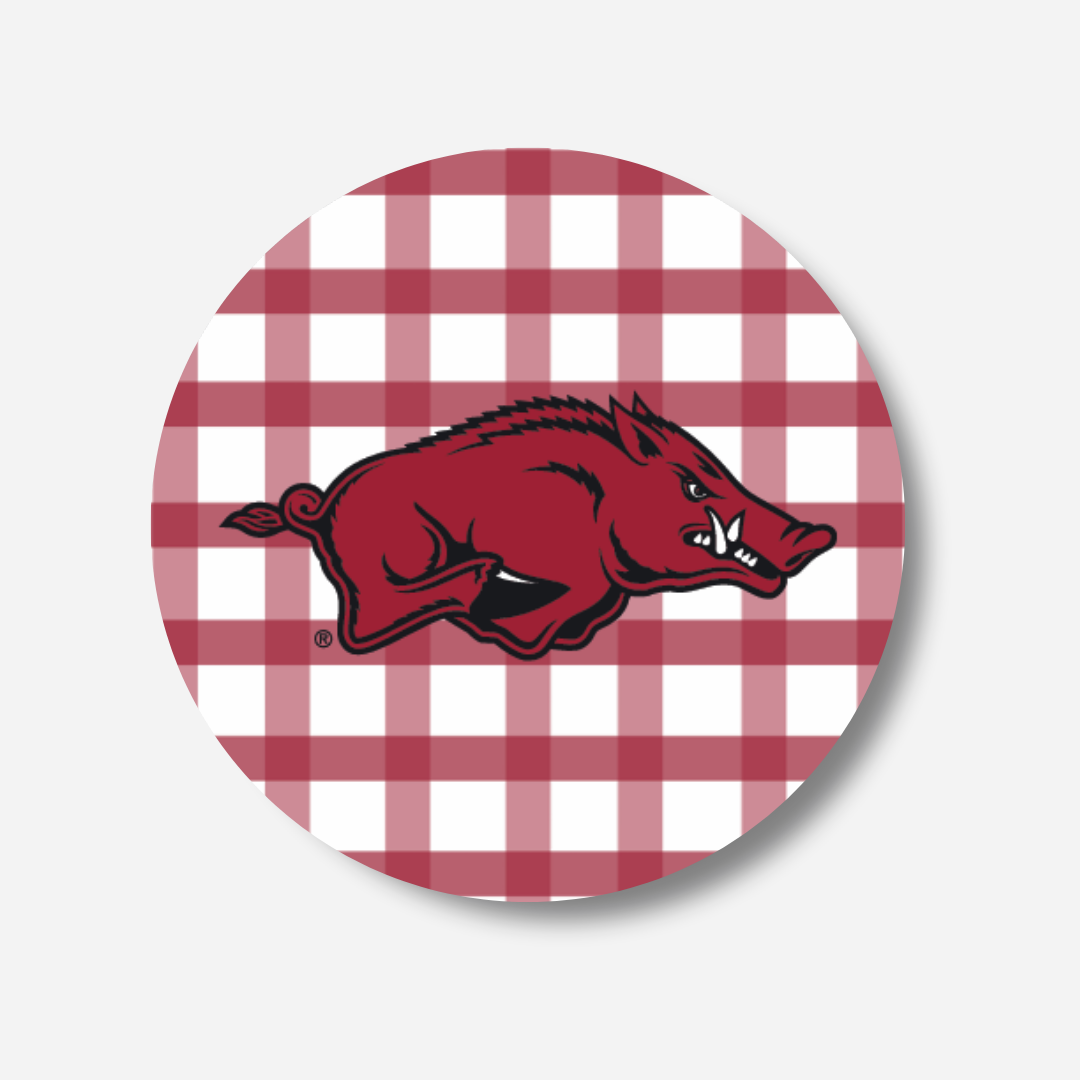 University of Arkansas Gingham Gameday Button