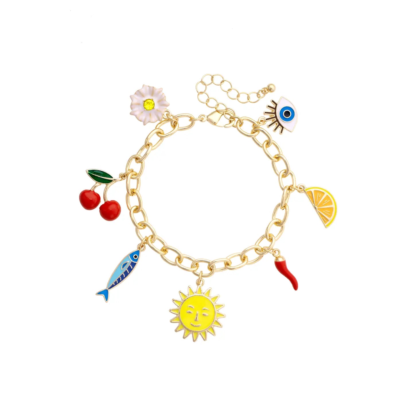 Mediterranean Icons Charm Bracelet in Multi.