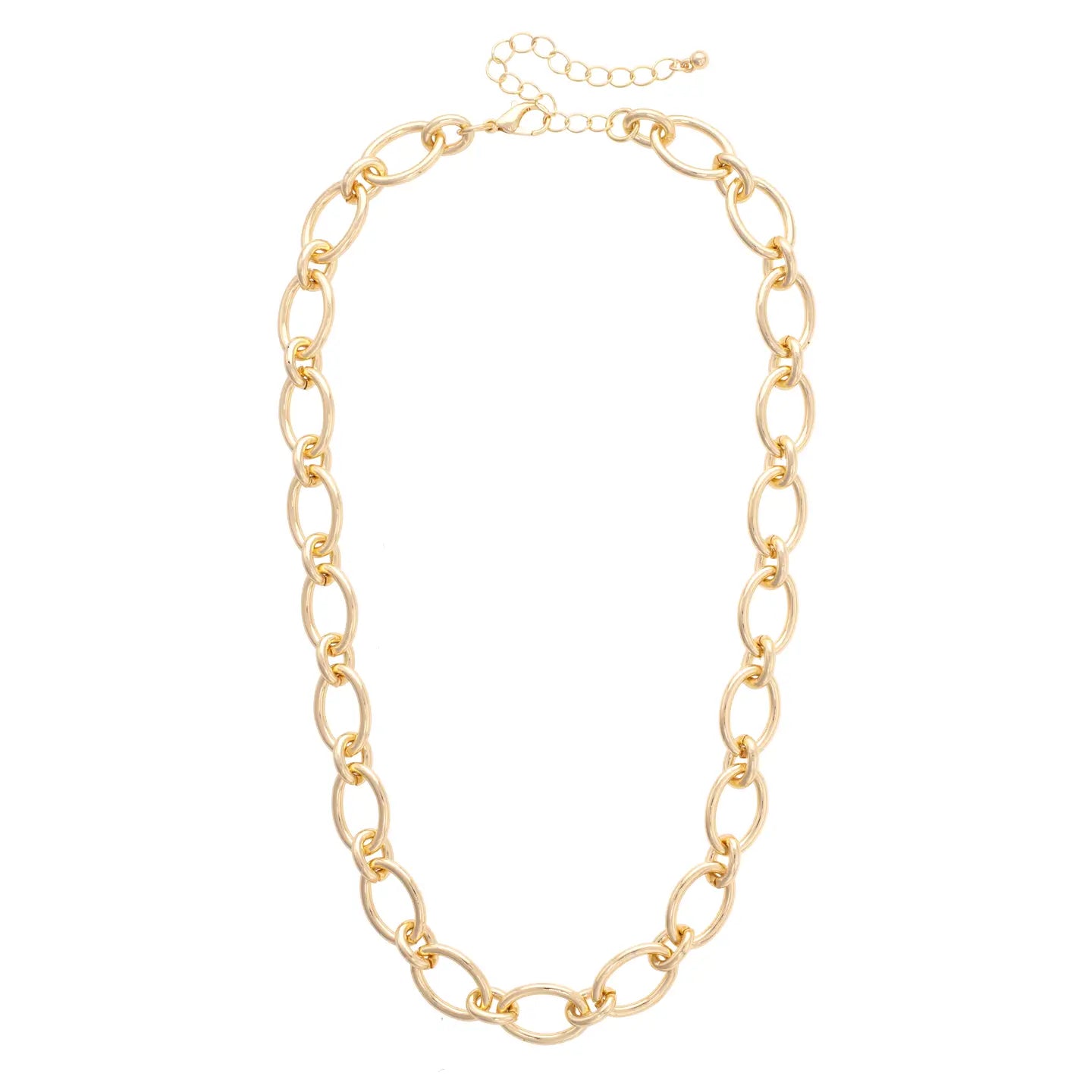 Connor Oval Linked Necklace in Shiny Gold