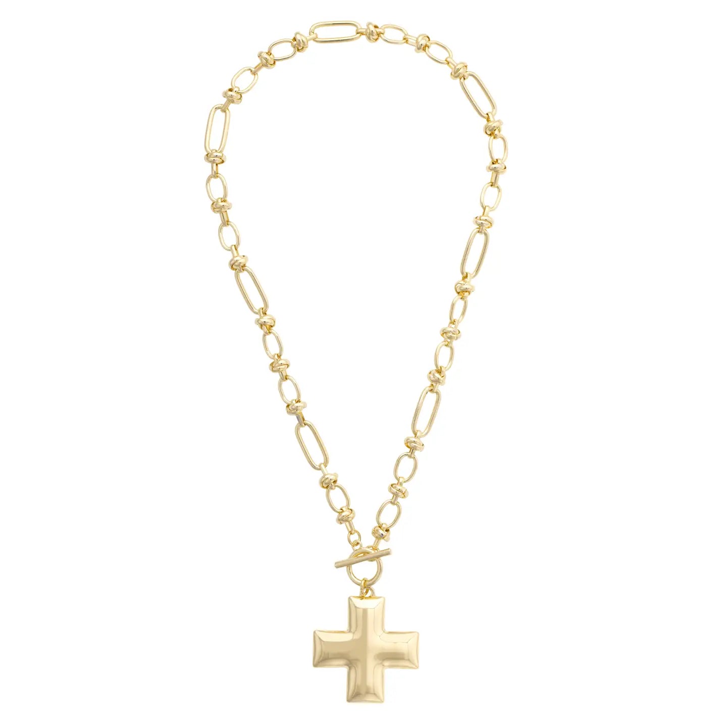 Macy Square Cross Toggle Necklace