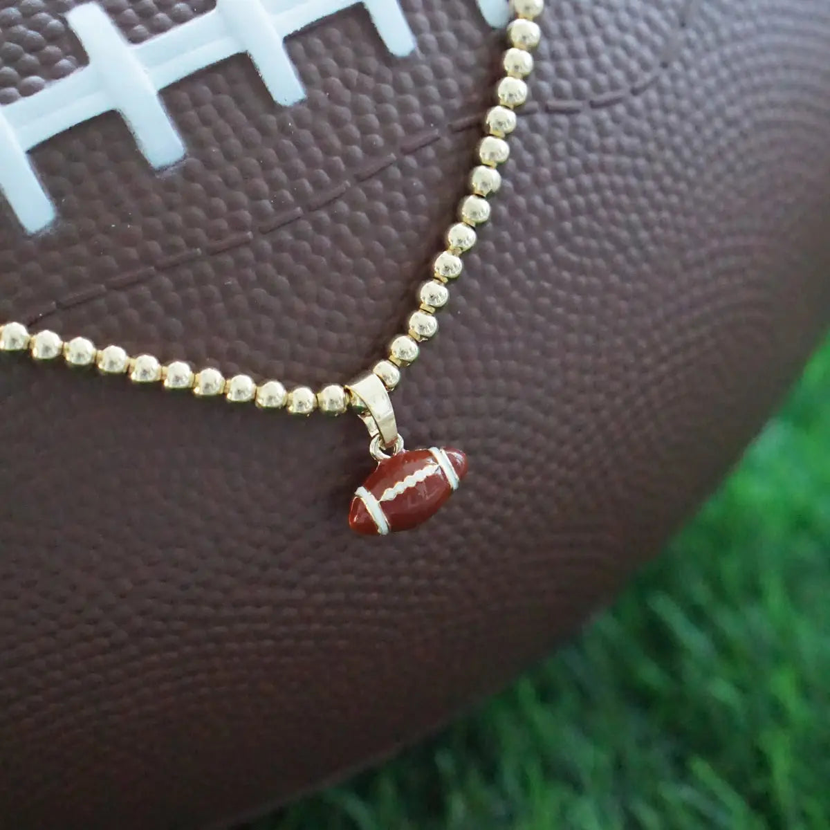 Football Enamel Ball Bead Necklace