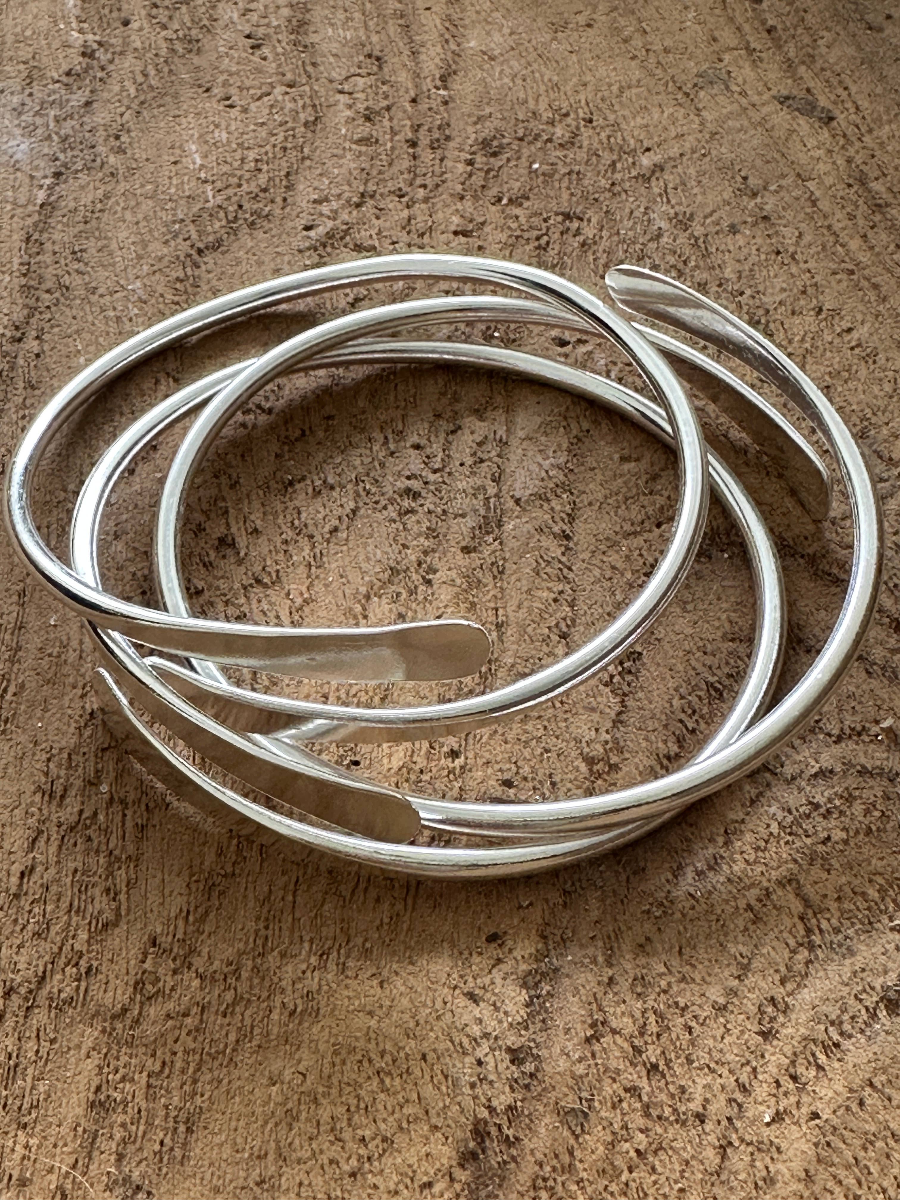 Silver Coil Bangle