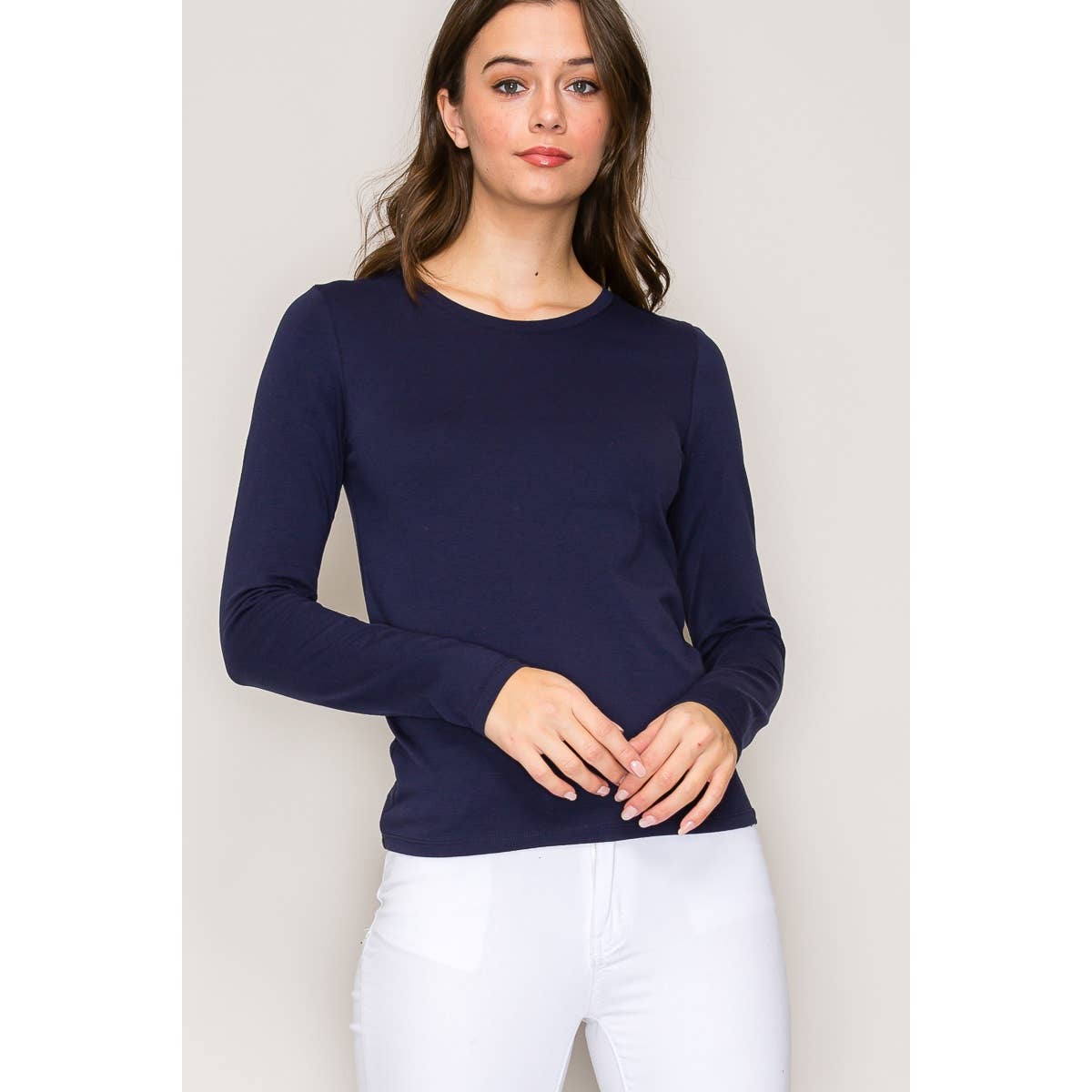 Crew Neck Long Sleeve Top