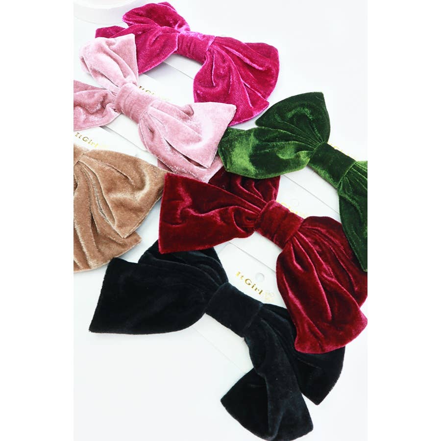 Large Velvet Bow Clip