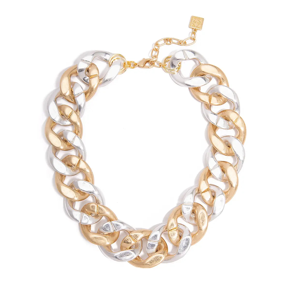 Burnished Curb Chain Collar Necklace
