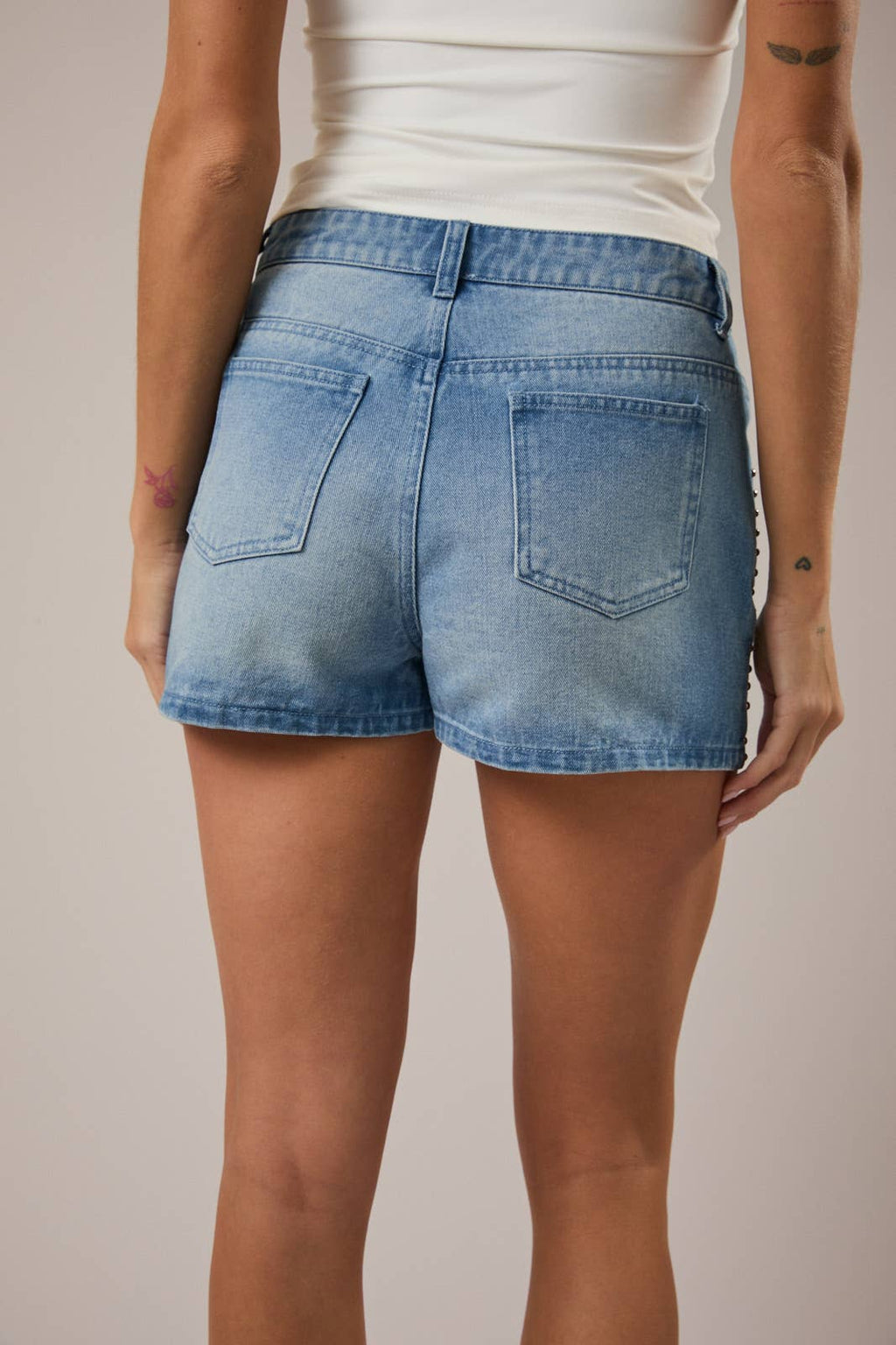 low rise denim skort