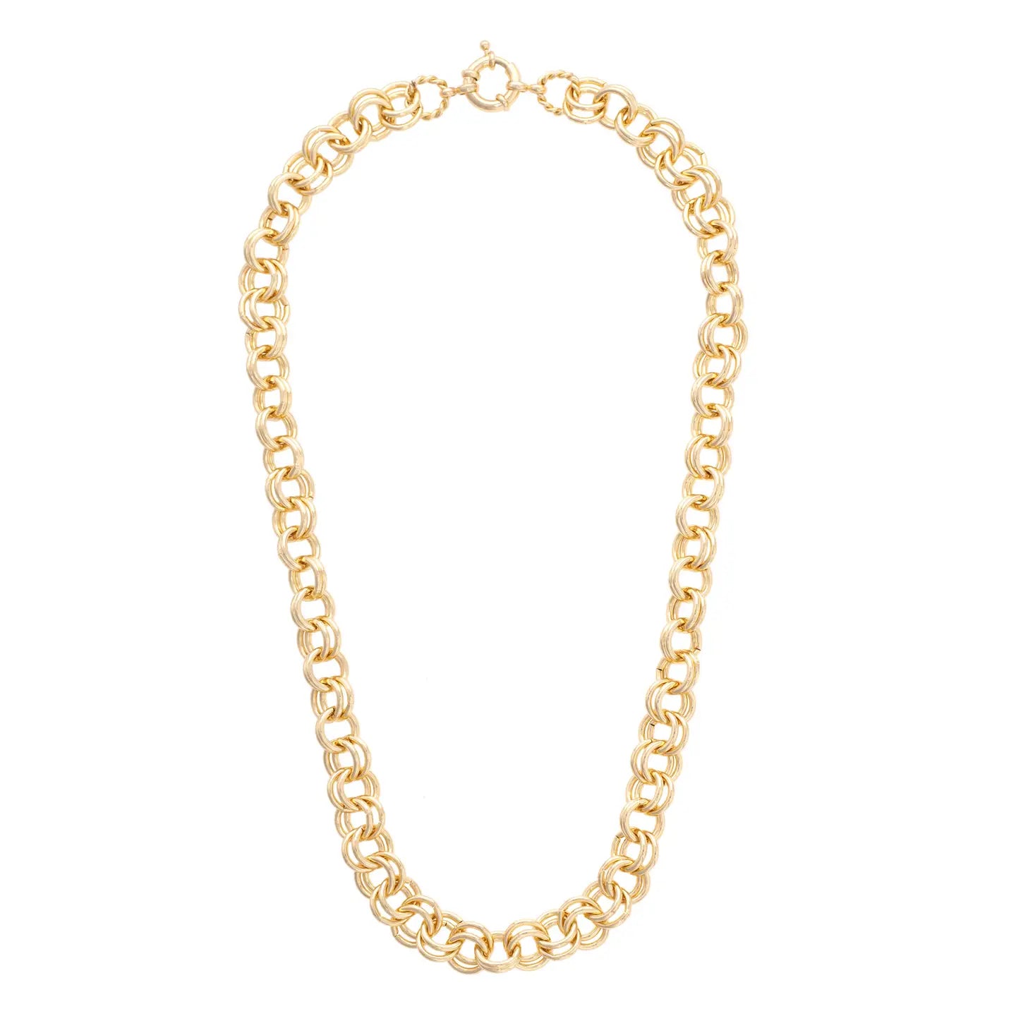Wimberly Double Link Necklace in Shiny Gold