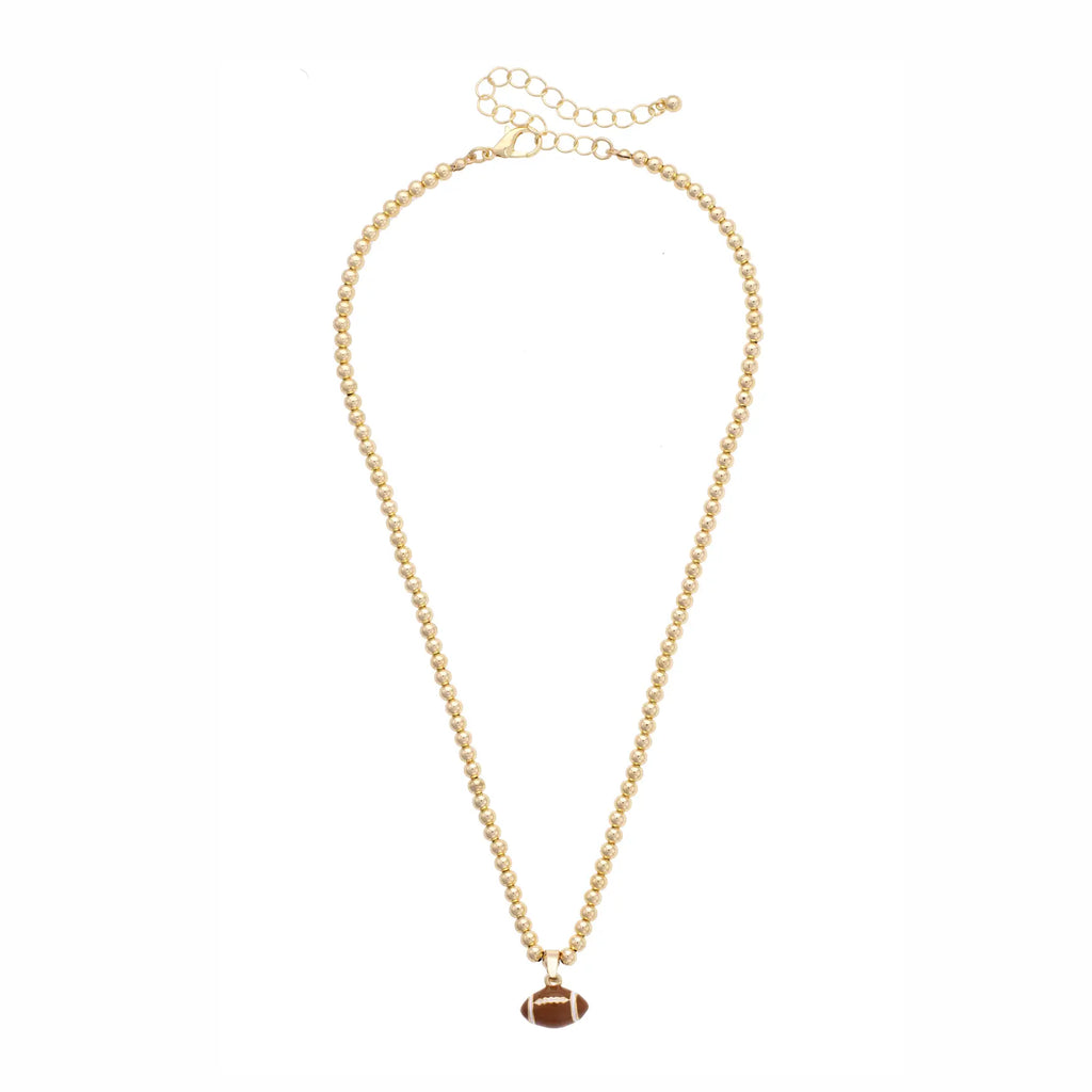 Football Enamel Ball Bead Necklace