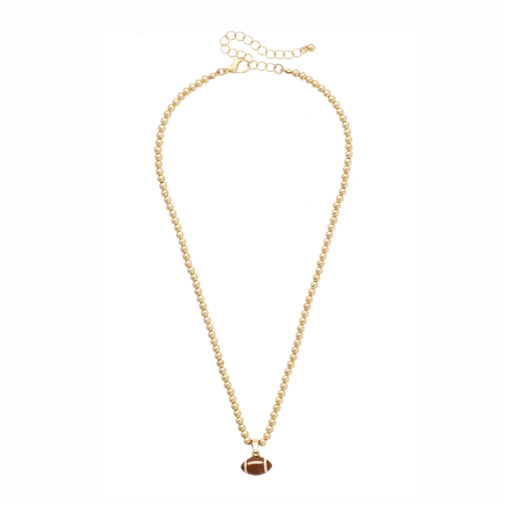 Football Enamel Ball Bead Necklace
