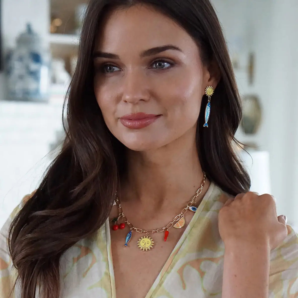 Mediterranean Icons Charm Necklace in Multi