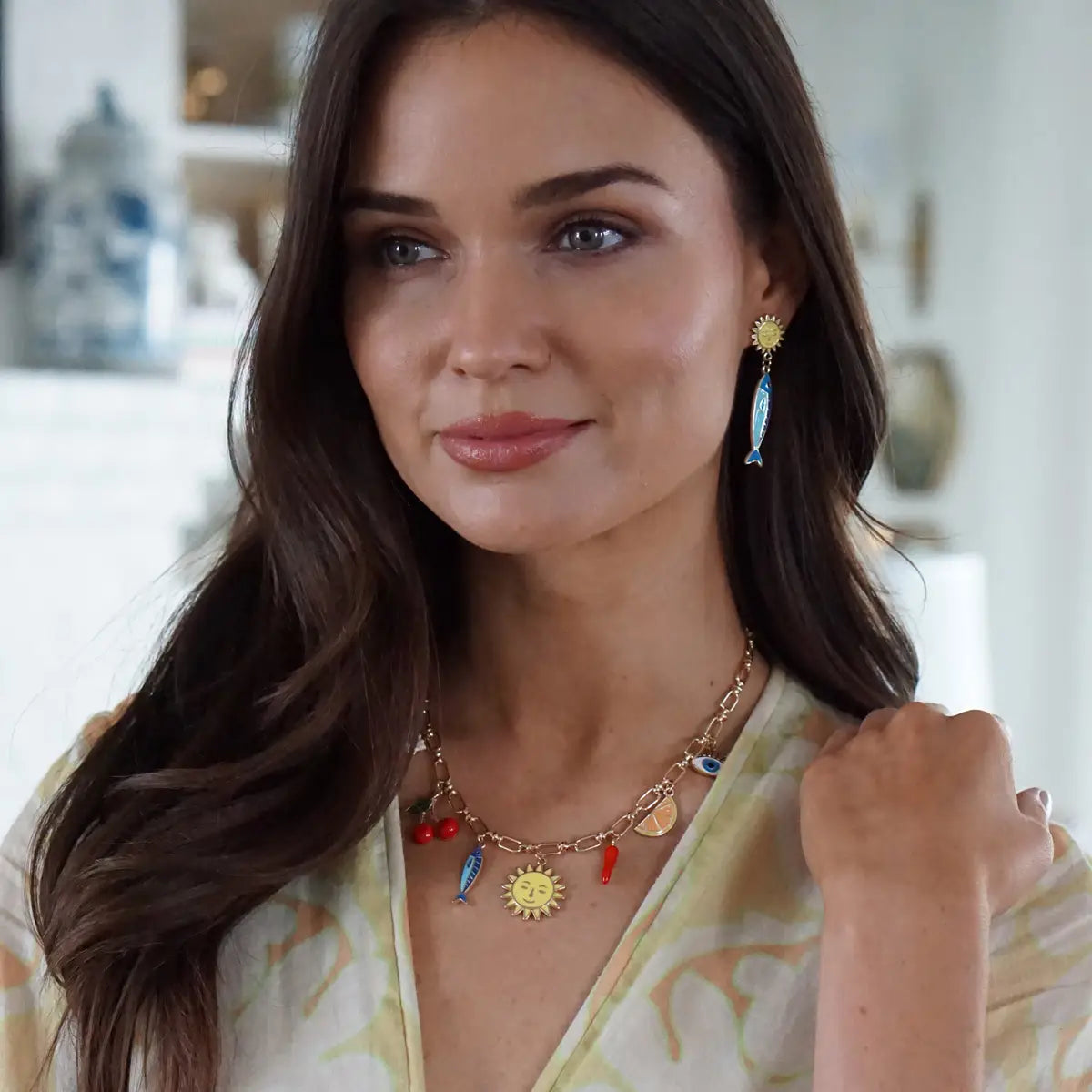 Mediterranean Icons Charm Necklace in Multi