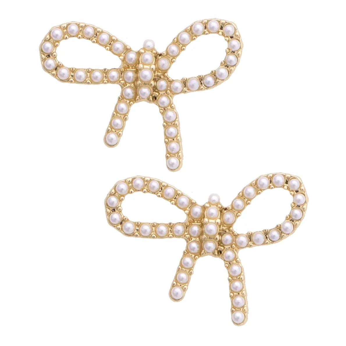 Naomi Pearl Studded Bow Earrings