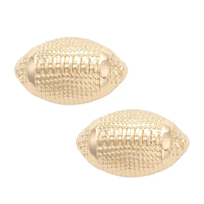 Football Stud Earrings in Shiny Gold