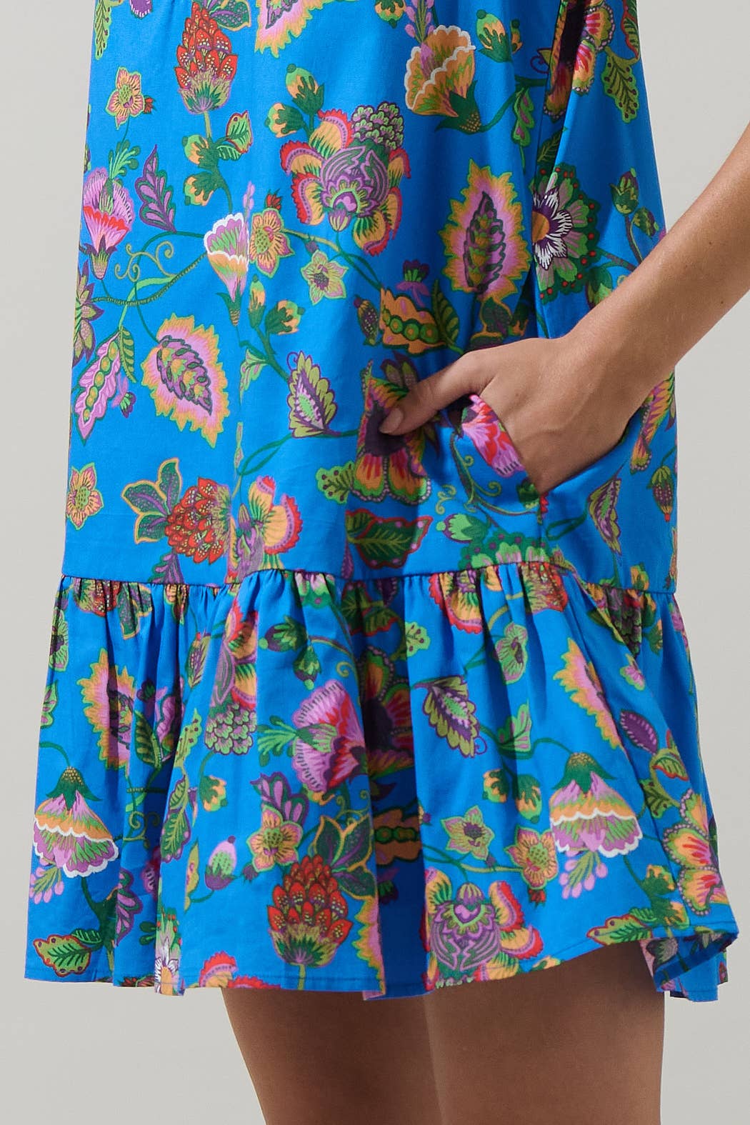 Anabelle Floral Rully Shift Mini Dress