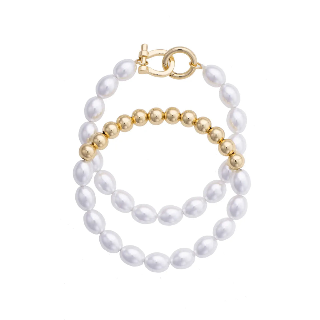 Celia Pearl & Ball Bead Stretch Bracelet