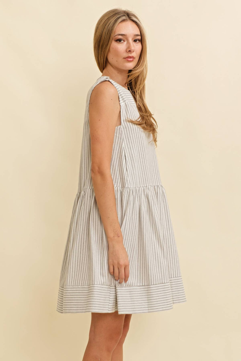 STRIPED SLEEVELESS MINI DRESS