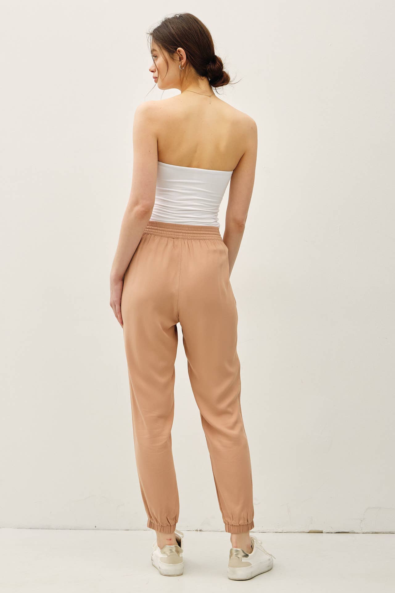 HIGH RISE ELASTIC DRAWSTRING JOGGER PANTS