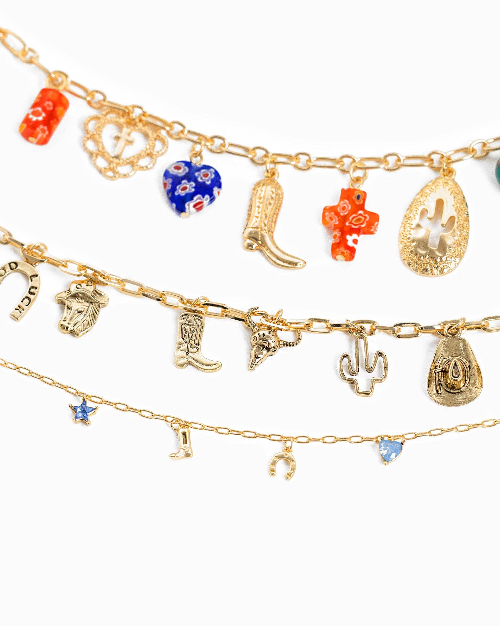 Antique Multi Charm Western Necklace