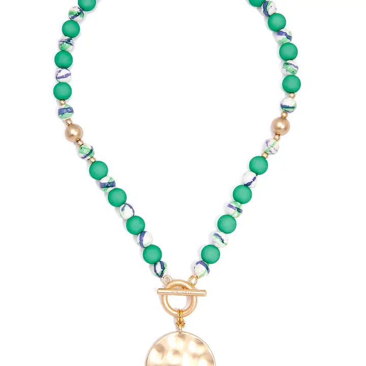 Porcelain & Resin Beaded Charm Necklace
