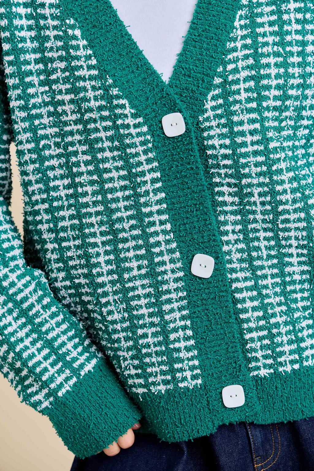 Holiday Check Knit Cardigan
