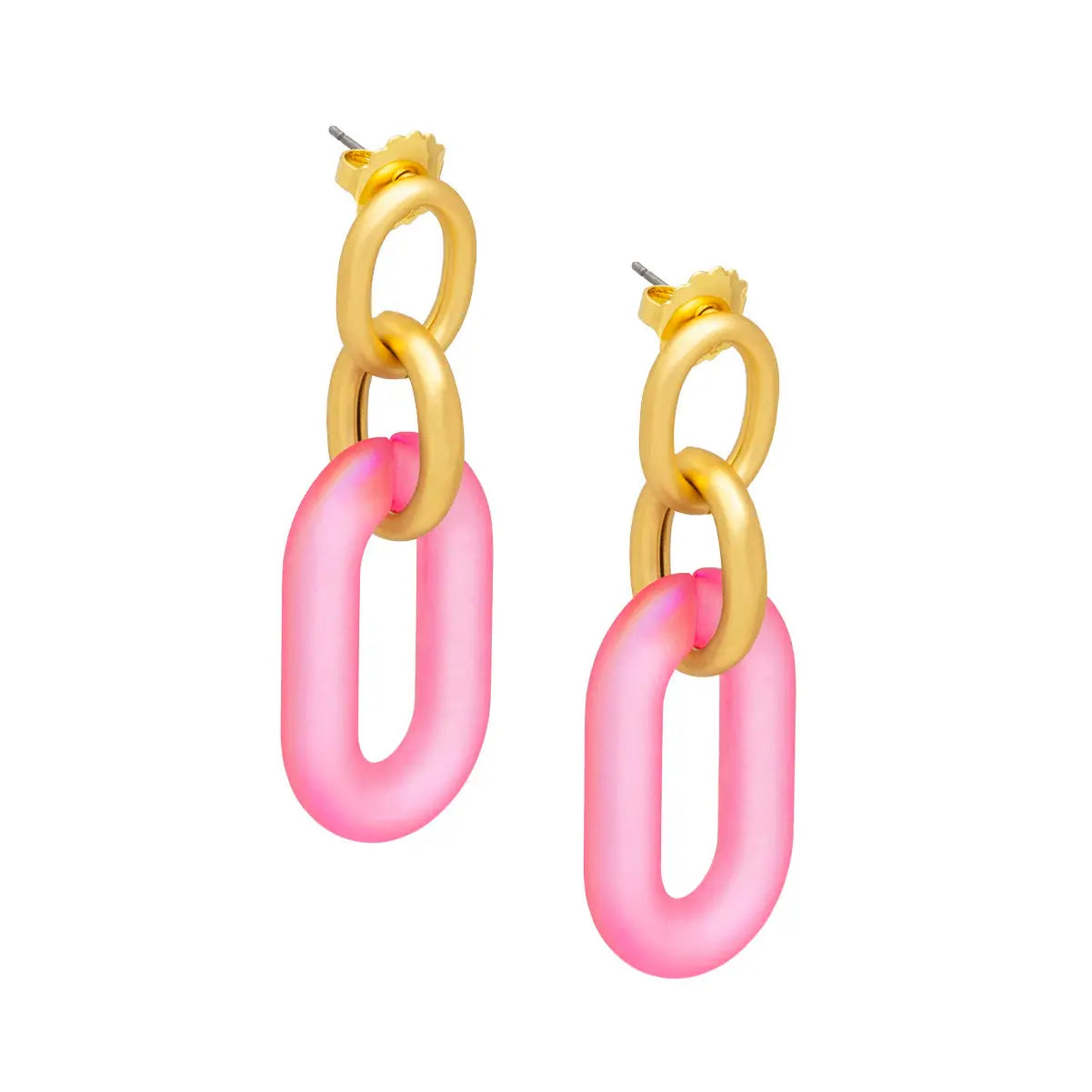 Resin Oval Link Drop Earring