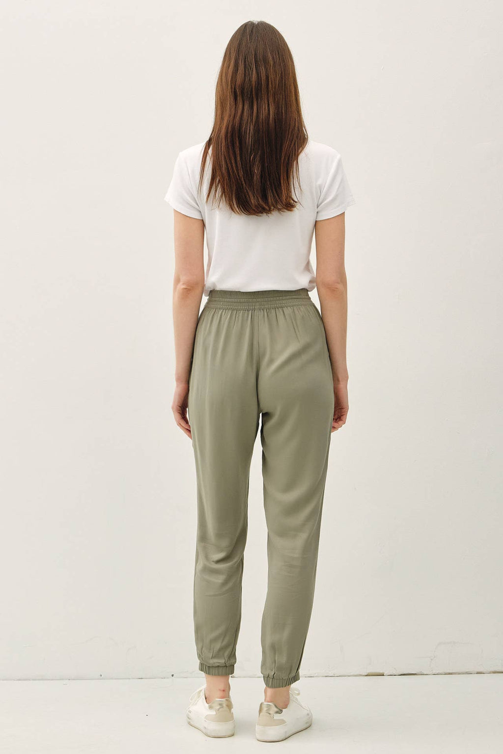 HIGH RISE ELASTIC DRAWSTRING JOGGER PANTS