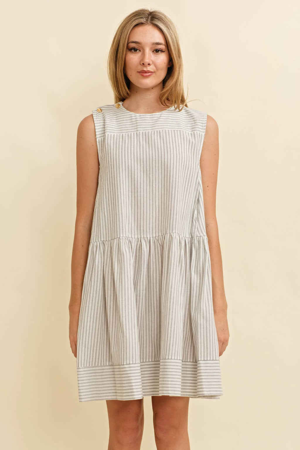 STRIPED SLEEVELESS MINI DRESS