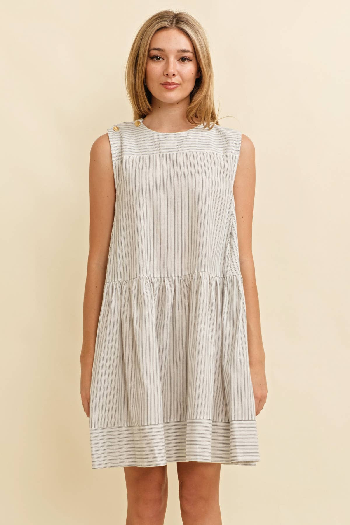 STRIPED SLEEVELESS MINI DRESS
