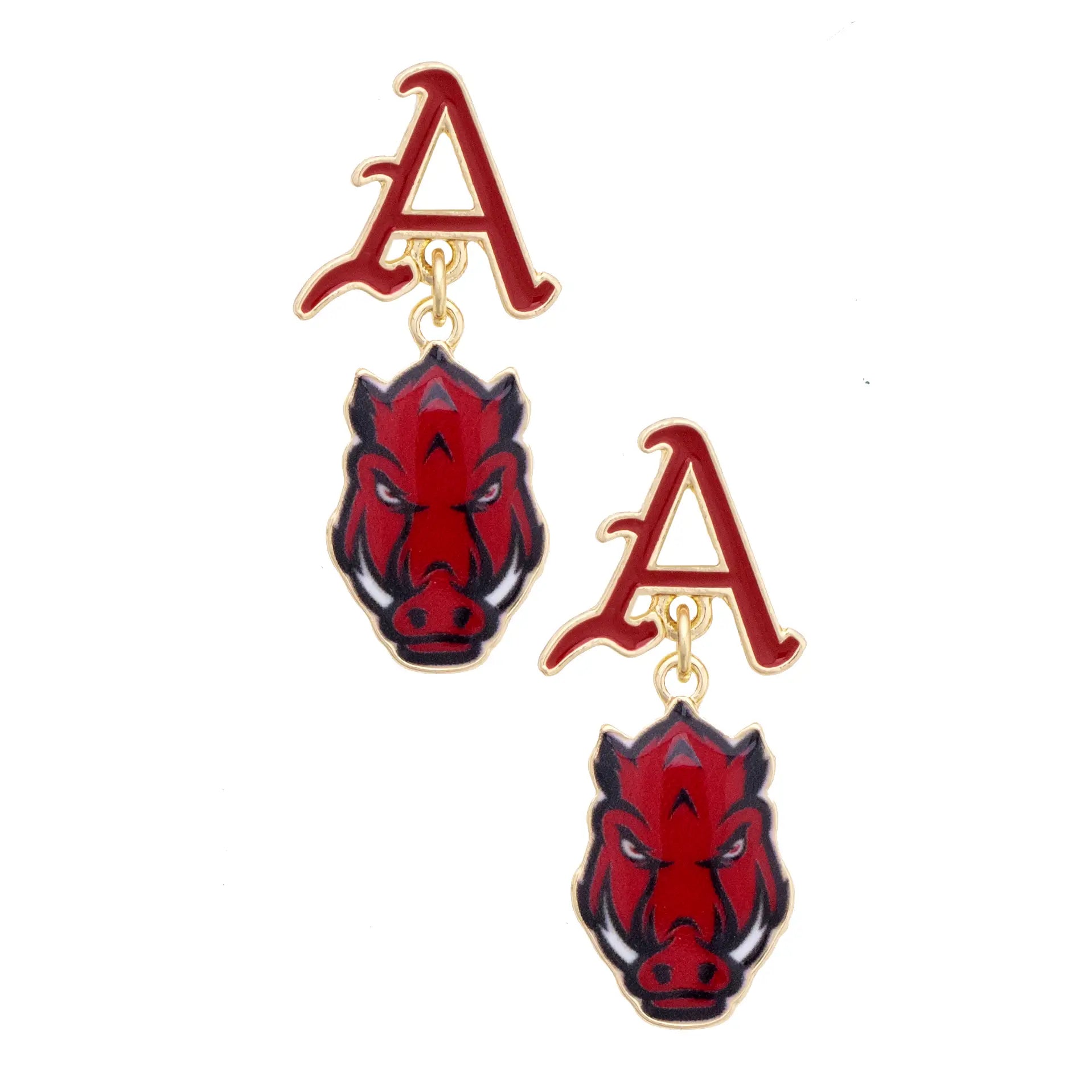 Arkansas Razorbacks Enamel Drop Earrings