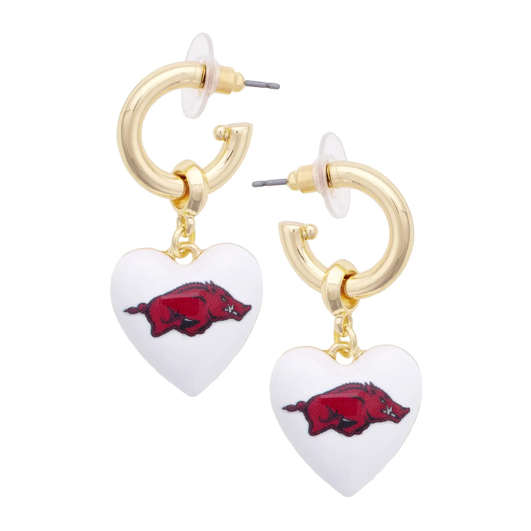 Arkansas Razorbacks Heart Drop Earrings