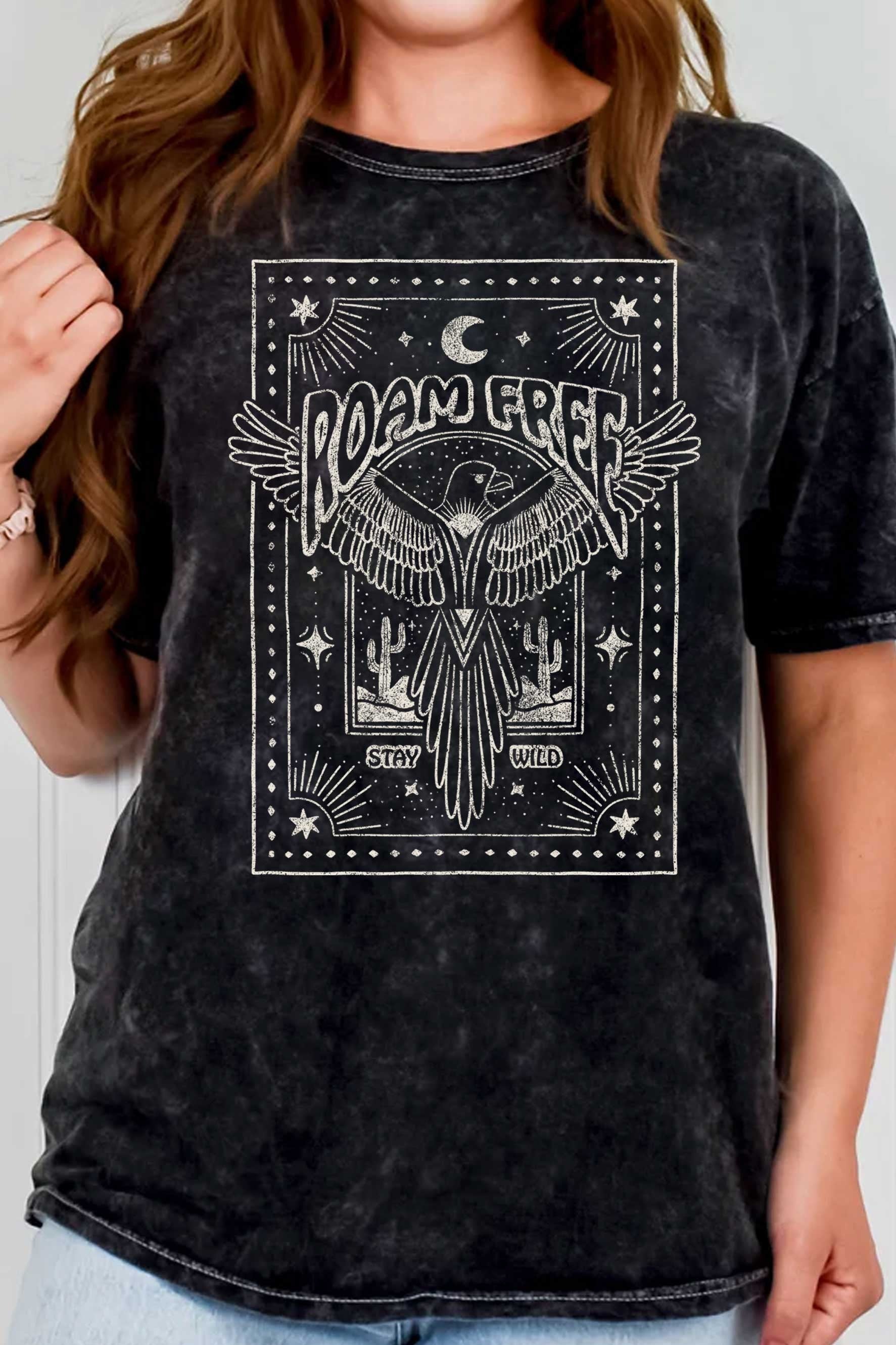 Roam Free Bird Mineral Graphic T-Shirt