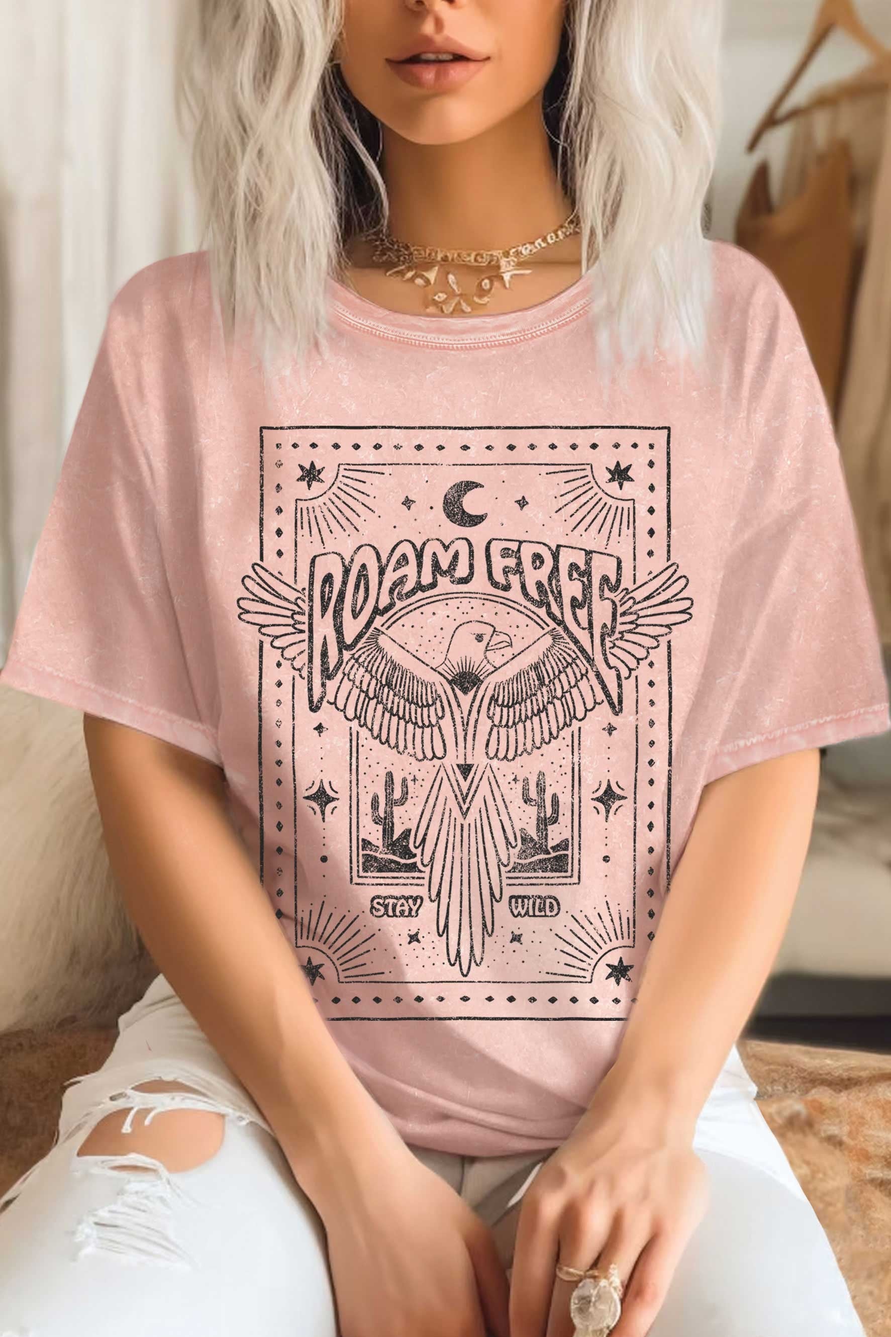 Roam Free Bird Mineral Graphic T-Shirt