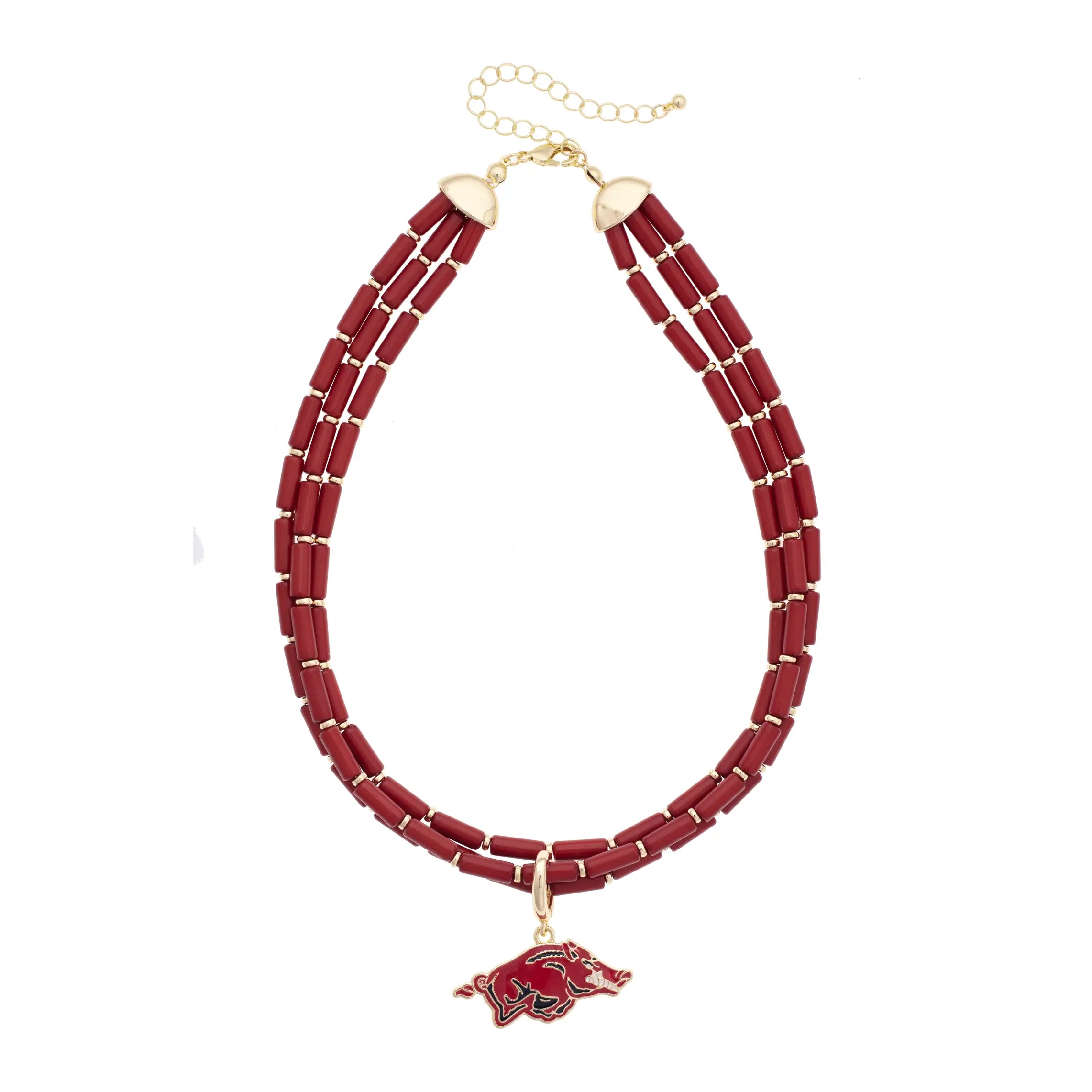 Multi-Strand Beaded Logo Necklace