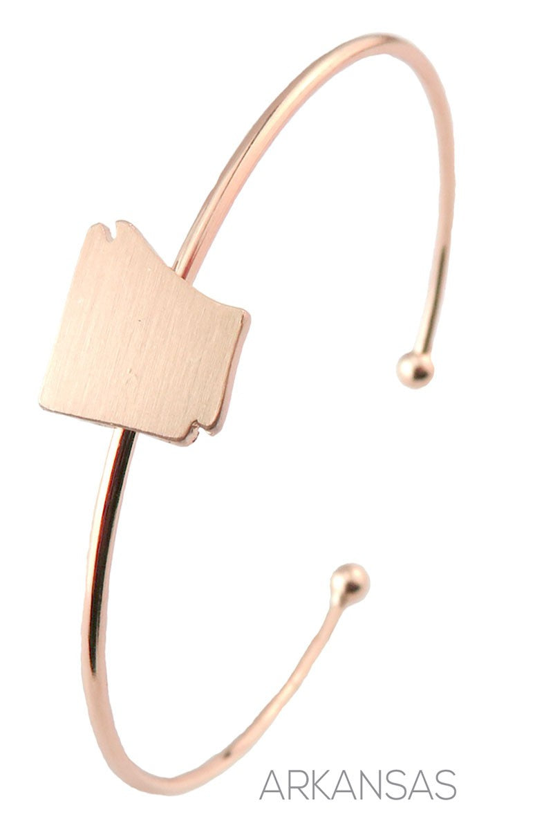 Arkansas State Map Wire Cuff Bracelet