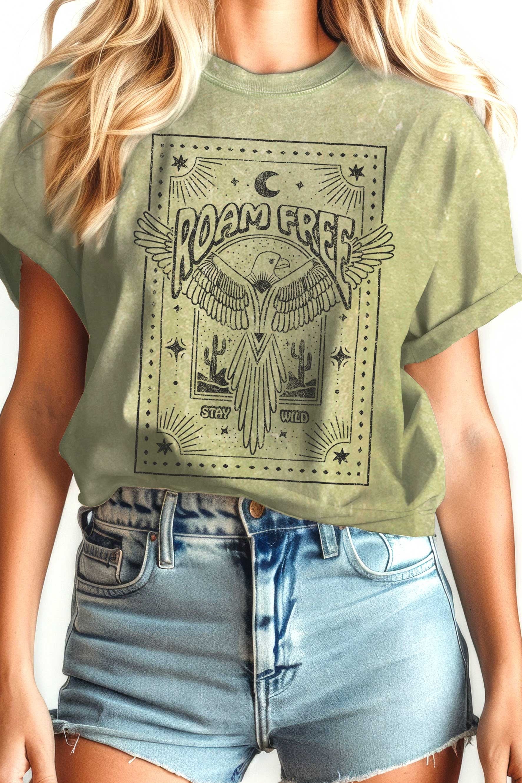 Roam Free Bird Mineral Graphic T-Shirt