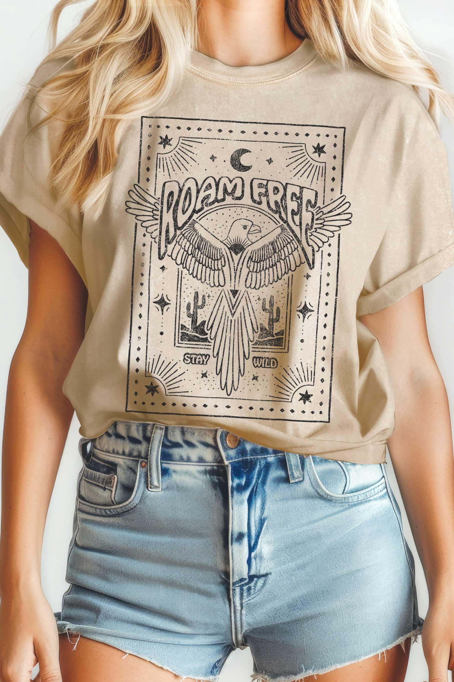Roam Free Bird Mineral Graphic T-Shirt
