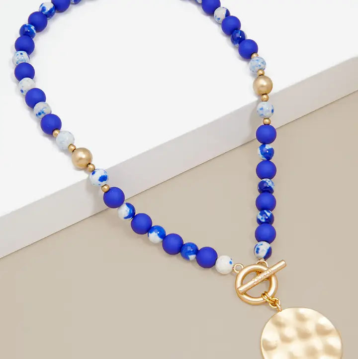 Porcelain & Resin Beaded Charm Necklace