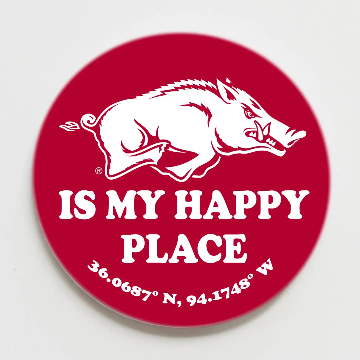 University of Arkansas Happy Place Button