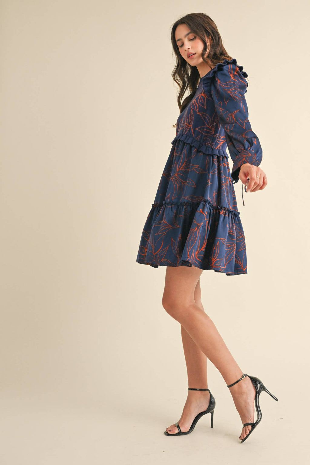 EXCLUSIVE PRINT MIXED MEDIA SWEATER DRESS
