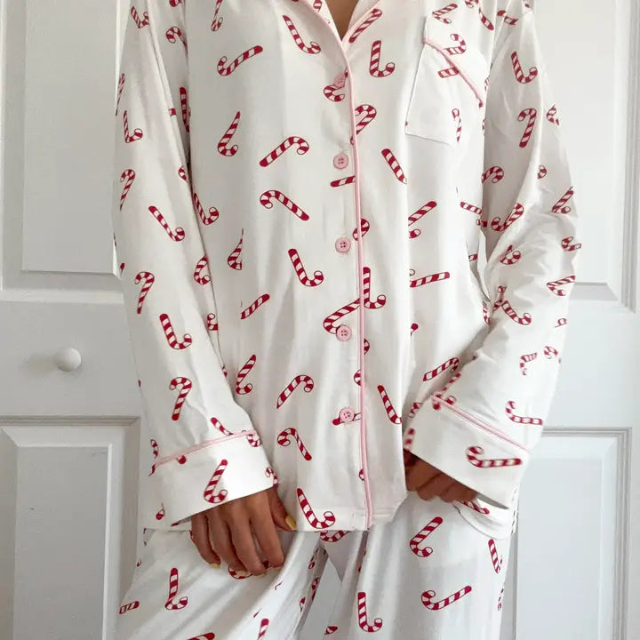 Candy Cane Pajama Top
